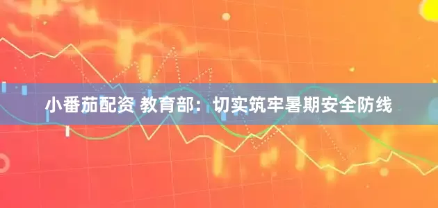 小番茄配资 教育部：切实筑牢暑期安全防线