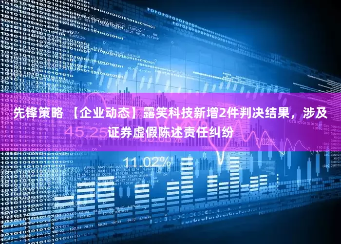 先锋策略 【企业动态】露笑科技新增2件判决结果，涉及证券虚假陈述责任纠纷